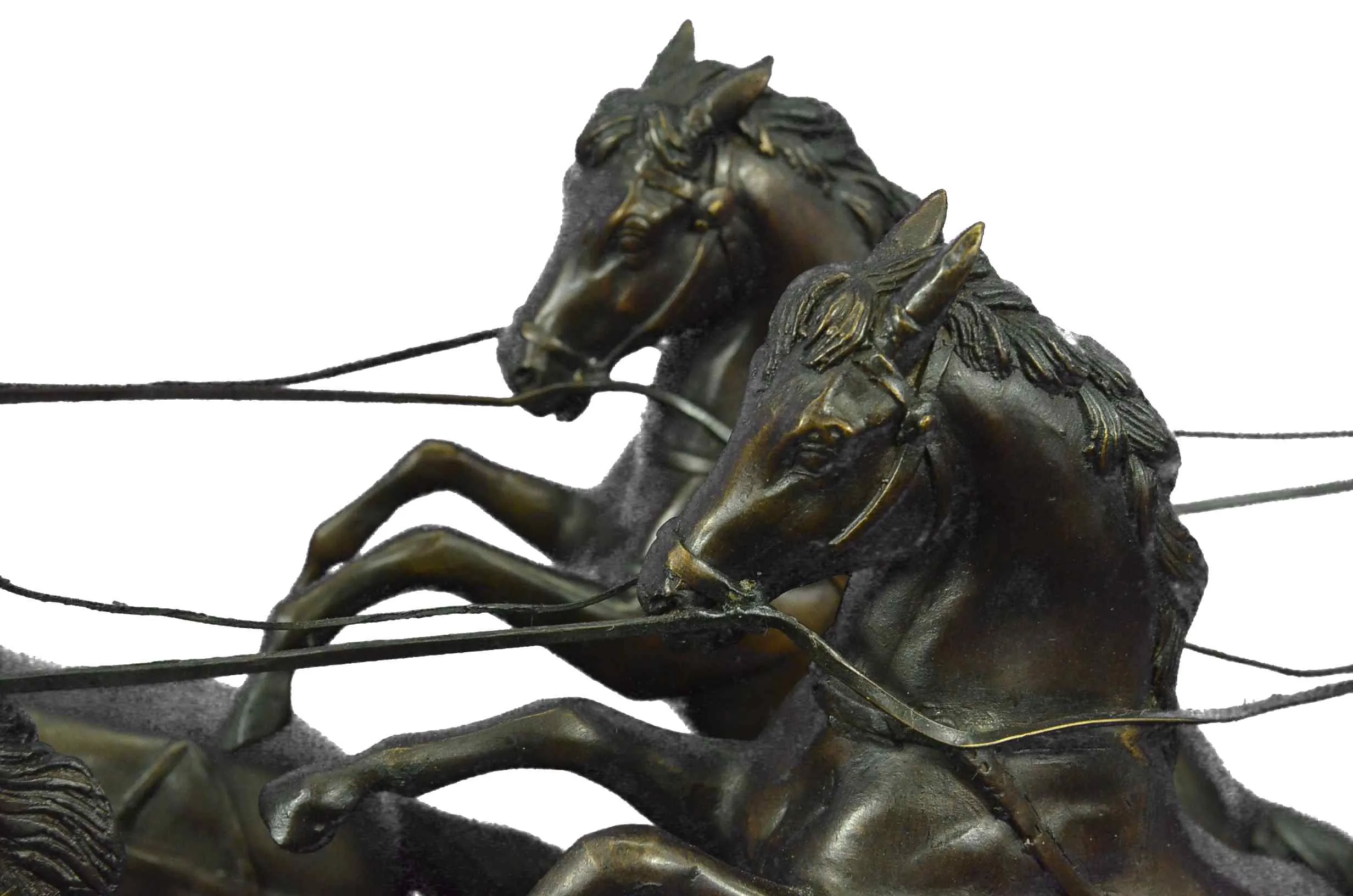 Handmade Greek Roman Chariot (Bronze) 22.5'' Statue Artwork Sculpture Figure