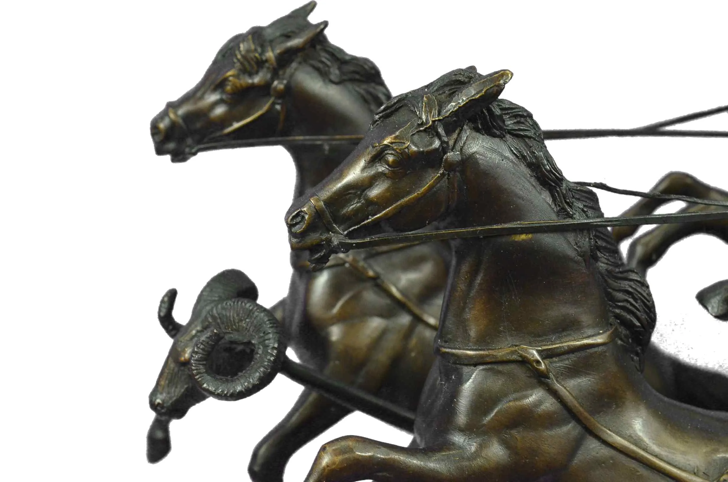 Handmade Greek Roman Chariot (Bronze) 22.5'' Statue Artwork Sculpture Figure