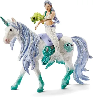 Mermaid Riding On Sea Unicorn Figure