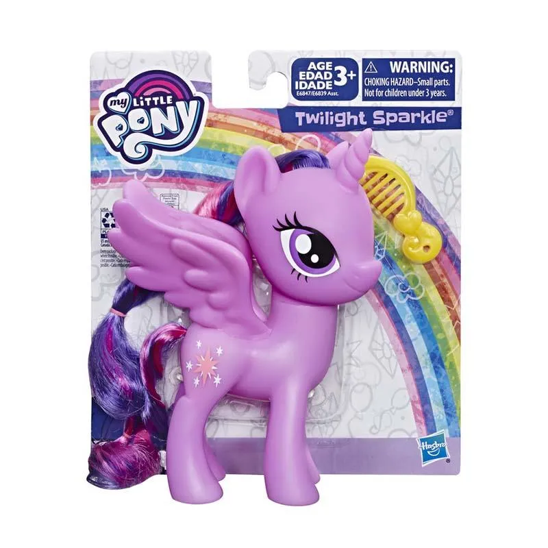 My Little Pony Toy 6-Inch Twilight Sparkle, Purple Pony Figure with Rooted Hair and Comb