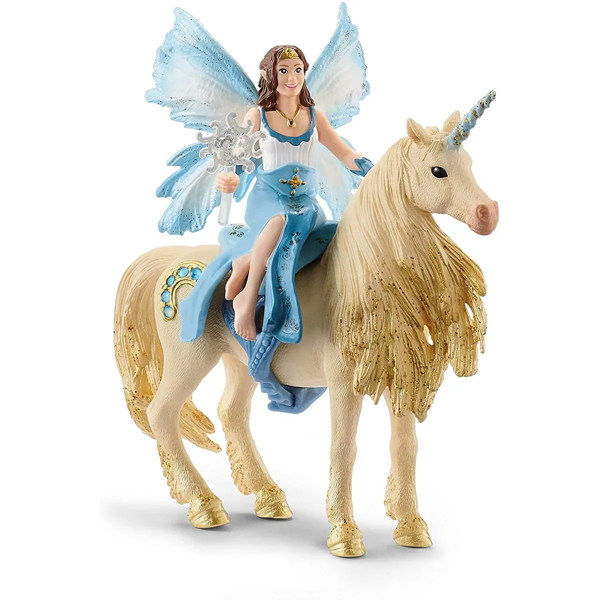 Schleich Eyela riding golden unicorn
