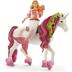 Schleich mermaid Feya riding underwater unicorn