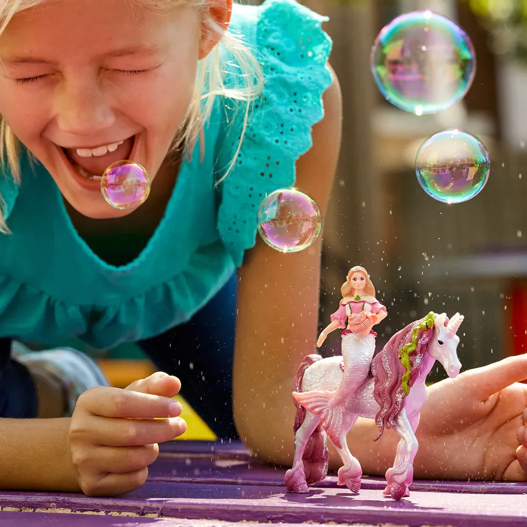 Schleich mermaid Feya riding underwater unicorn