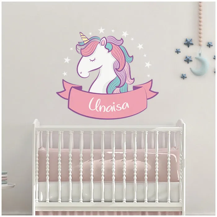 Unicorn Wall Name Sticker