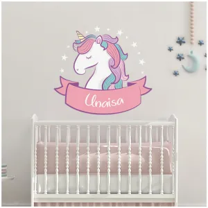 Unicorn Wall Name Sticker