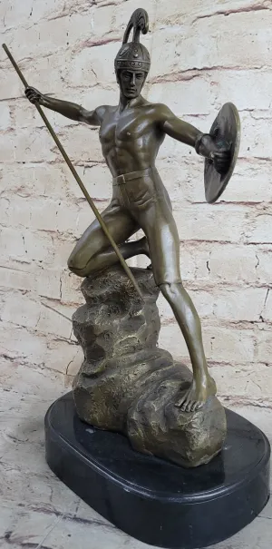 Vintage Neoclassical Greco/Roman Bronze Gladiator Nude Male by Jensen Figurine