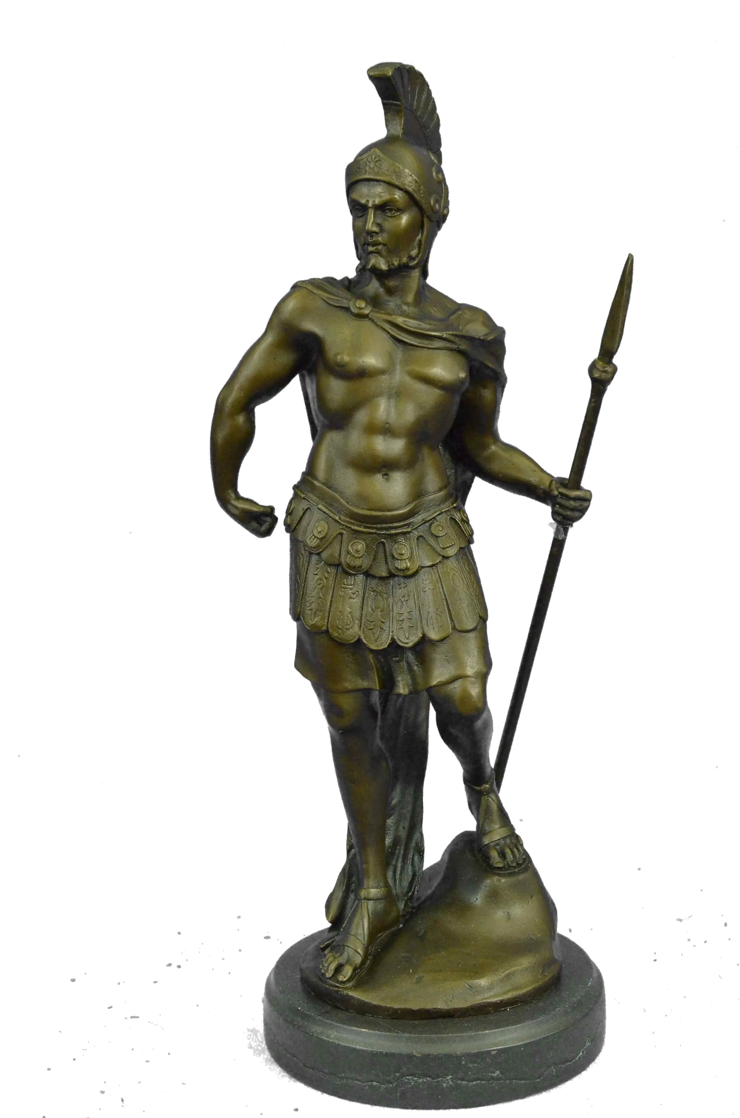 VINTAGE SIGNED KNIGHT WARRIOR BRONZE STATUE DALOU DECO SCULPTURE FIGURINE ART