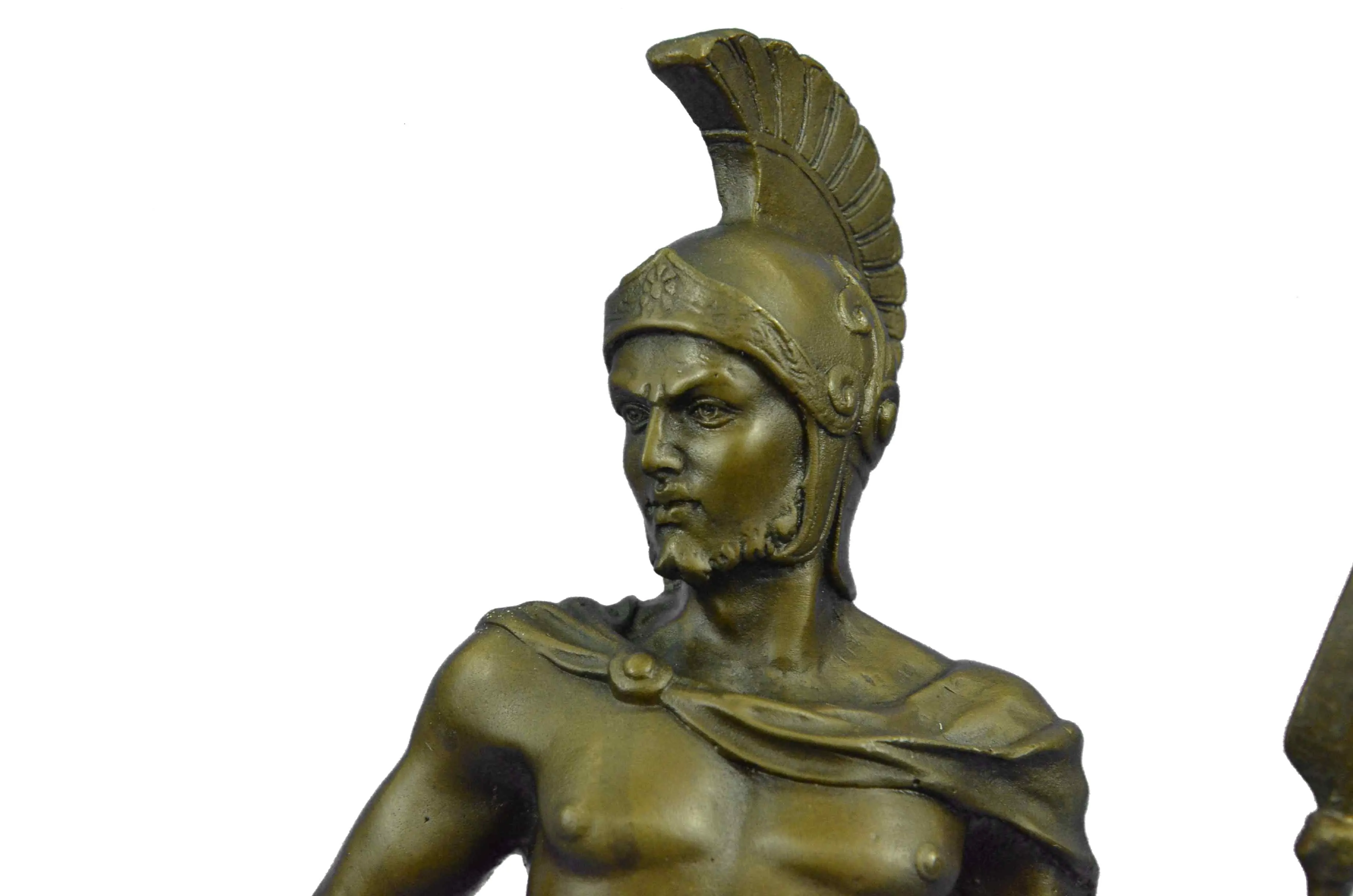 VINTAGE SIGNED KNIGHT WARRIOR BRONZE STATUE DALOU DECO SCULPTURE FIGURINE ART