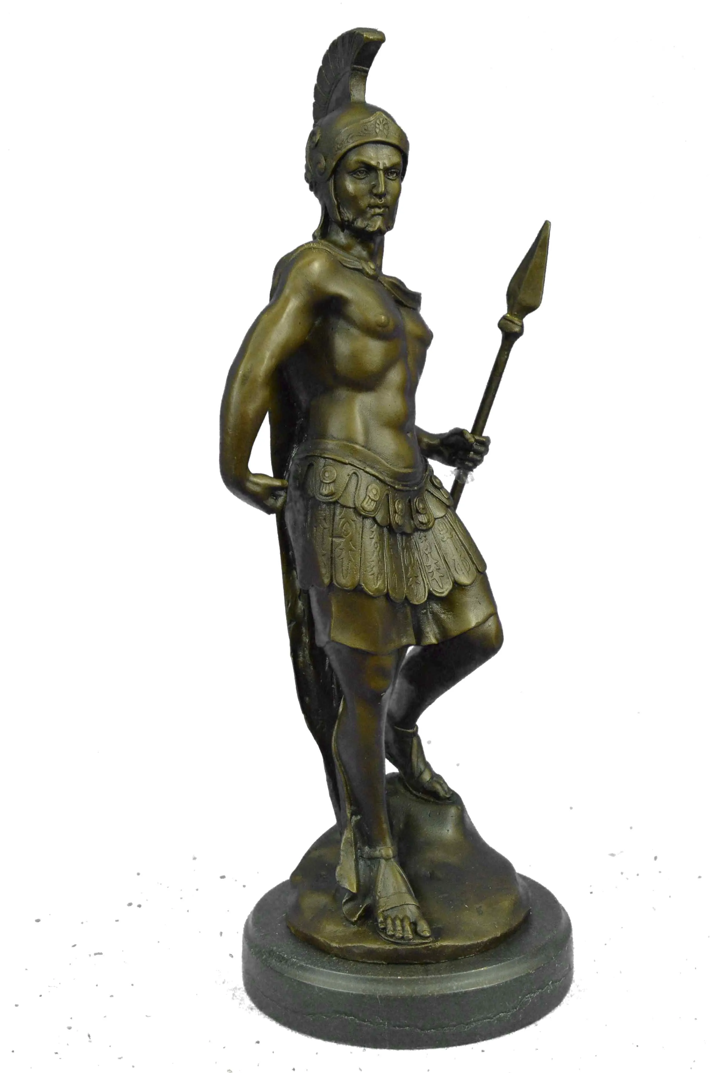 VINTAGE SIGNED KNIGHT WARRIOR BRONZE STATUE DALOU DECO SCULPTURE FIGURINE ART